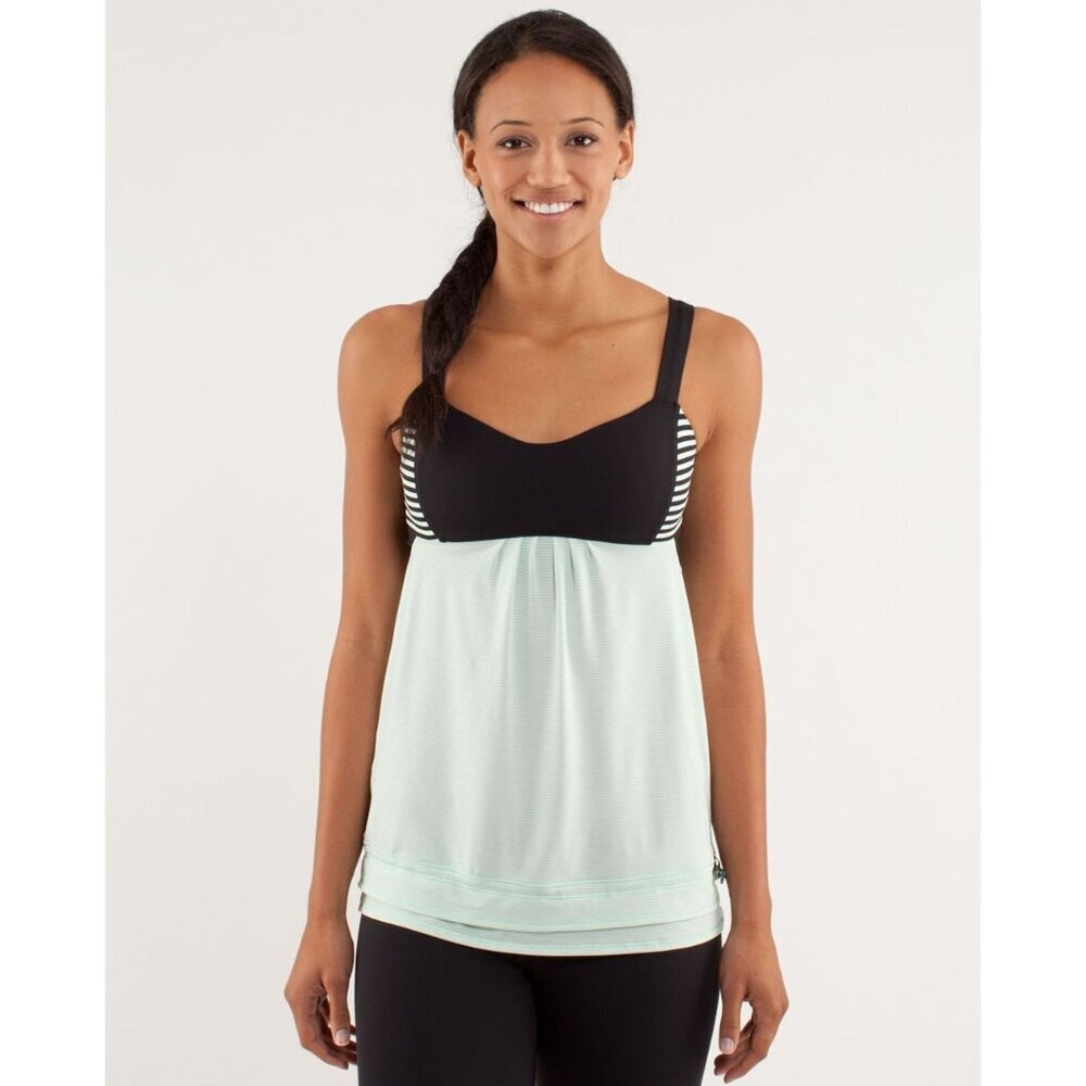 Lululemon Run: Back On Track Tank Women's Size 6 Mint Green & Black